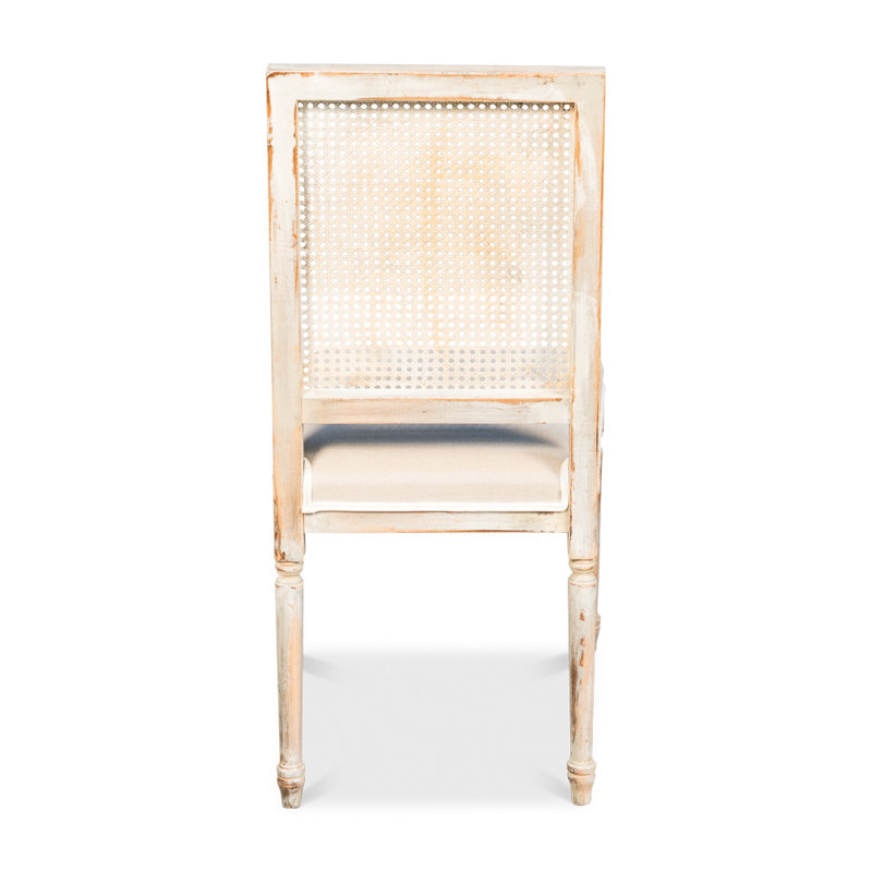 Cane Back Upholstered Dining Chair