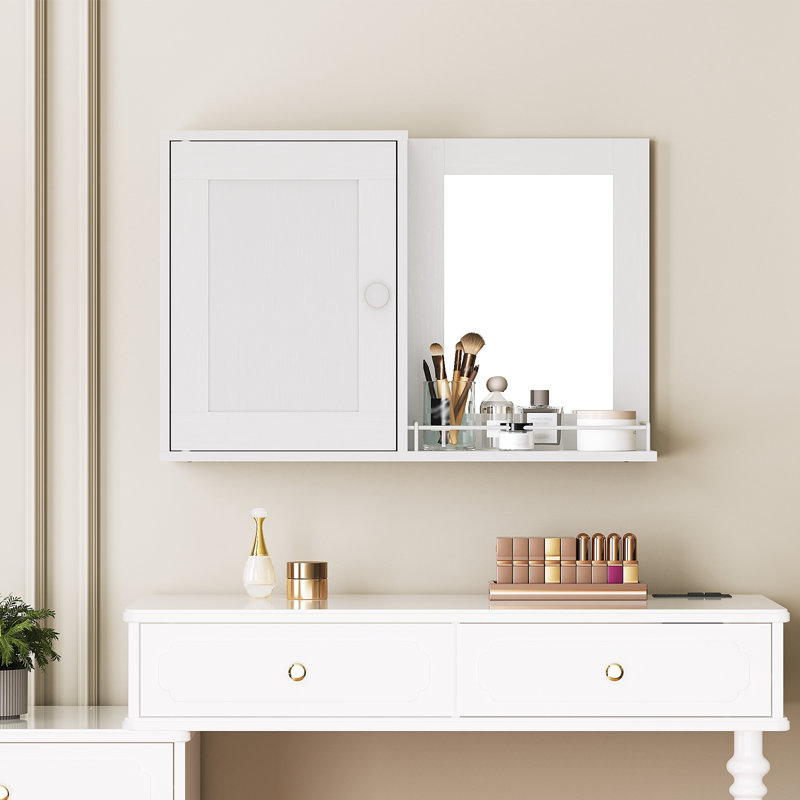 Armoire de rangement murale à miroir