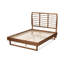 Lit plateforme en bois fini brun noyer Johnmark (double)-1581005552
