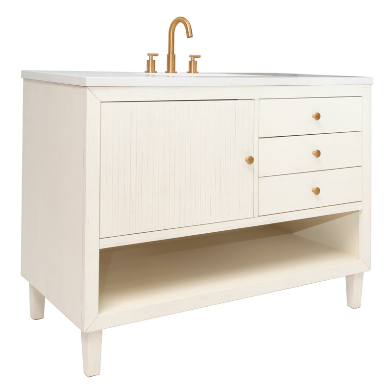 Lisbon 48"L Free Standing Vanity In Antique White