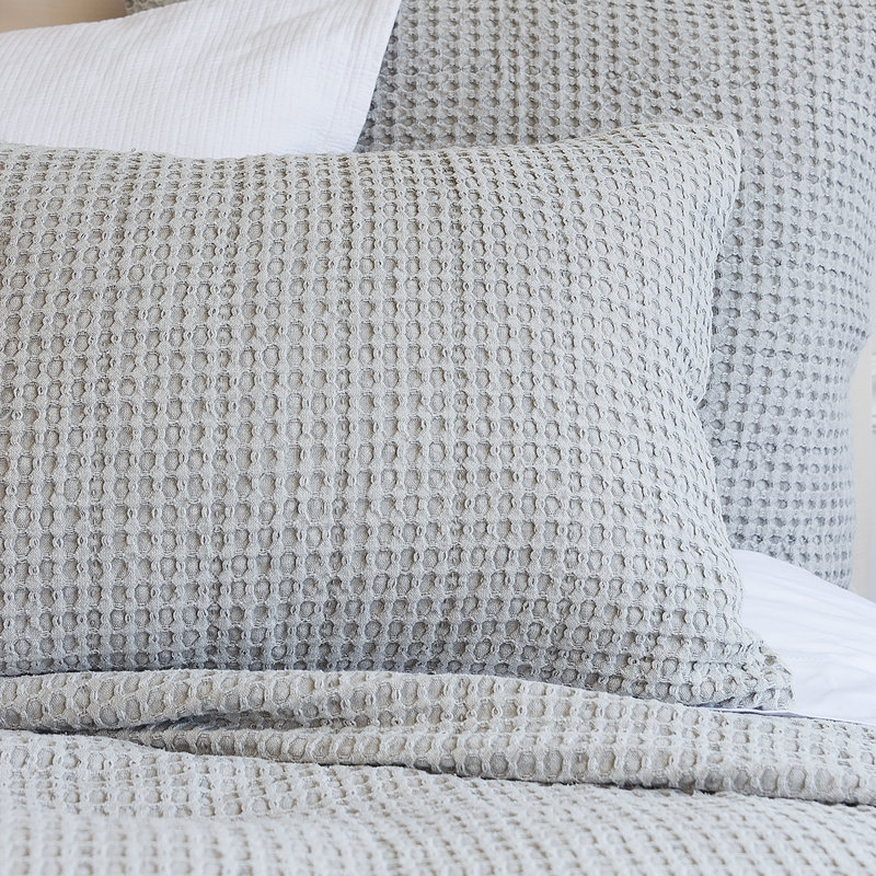 Couvre-lit gris perle Waffle, Couvre-lit grand