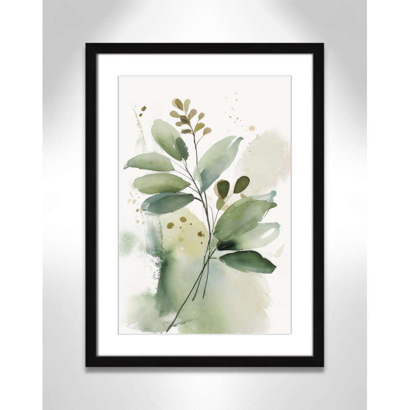 «Greenery Serenade I» par Irena Orlov, L 17 po x H 23 po, Matted Print, Noir satiné