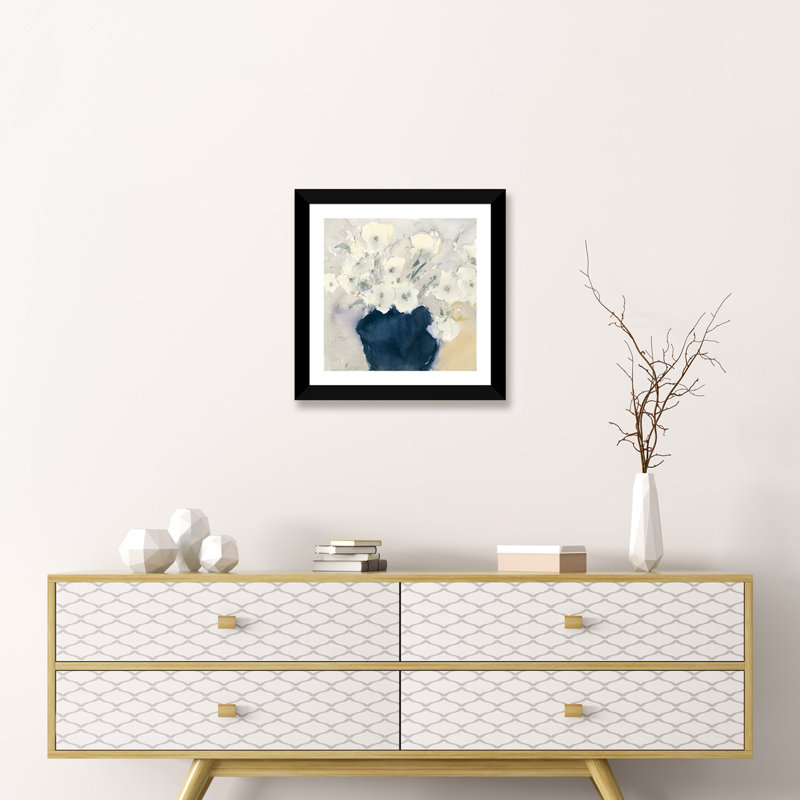 «Bouquet», reproduction d'art encadrée, H 24 po x l 24 po x p 1 po, Papier noir