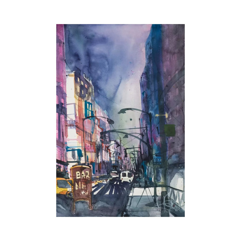 New York Aquarel II by Andreas Mattern - Wrapped Canvas Painting, 152.5 cm H x 101.5 cm W