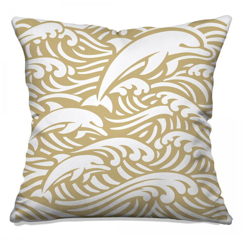 Coussins Dolphins And Ocean Waves, 20 x 20 inches