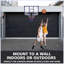 Panier de basketball mural, dossier incassable 35 x 24 pouces, cercle pliable, cercle durable et filet résistant aux intempéries pour une utilisation intérieure et extérieure