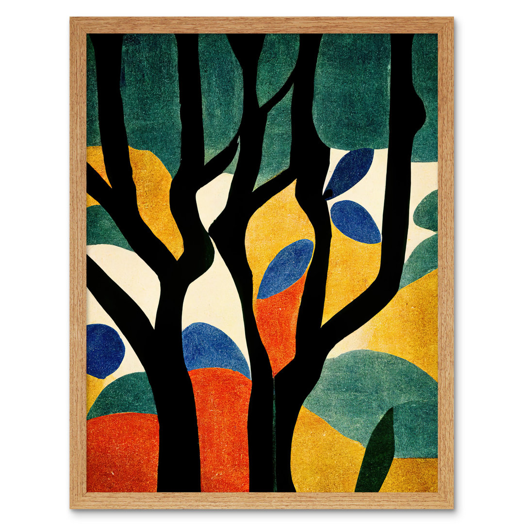 Autumn Trees Minimalist Matisse Style - No Frame Rectangle Print