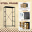 Commode verticale 4 tiroirs avec tiroirs en tissu brun et blanc