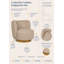 Fauteuil pivotant moderne avec dossier enveloppant sculpté, siège rembourré surdimensionné et base ronde en bois-722474007