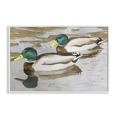 Mallard Ducks Pair Framed Giclee, design by Stephanie Fielden