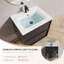 Meuble-lavabo de salle de bain 24 po avec lavabo en céramique - meuble-lavabo mural noir-685420593