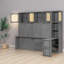 Lit double compact avec rangement, panneau mural en bois aggloméré moderne pour bureau à domicile