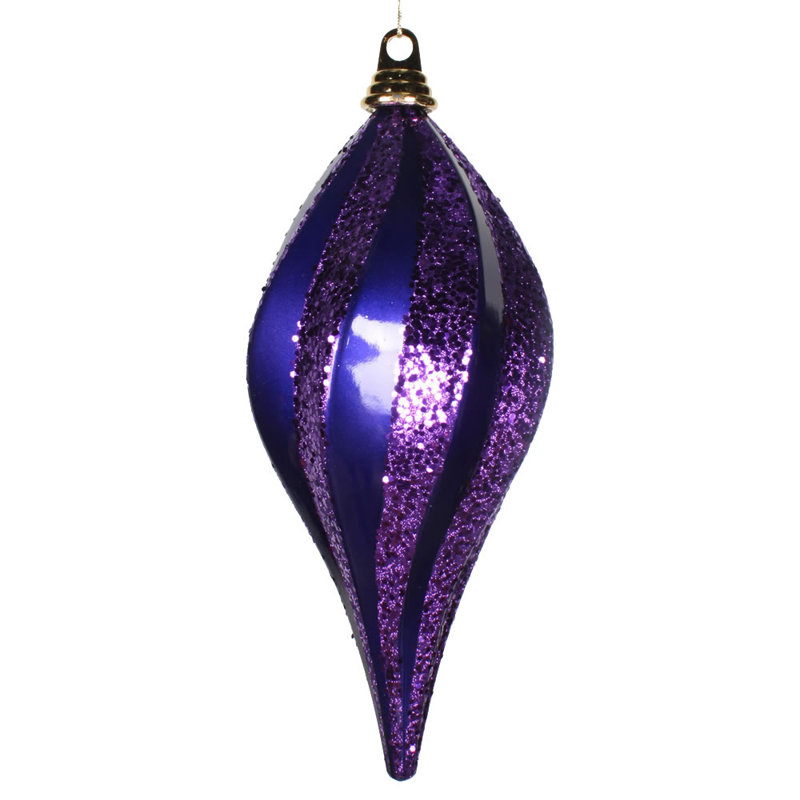 Ornement en forme de bonbon scintillant, H 12 po x l 6 po x P 6 po, Mauve