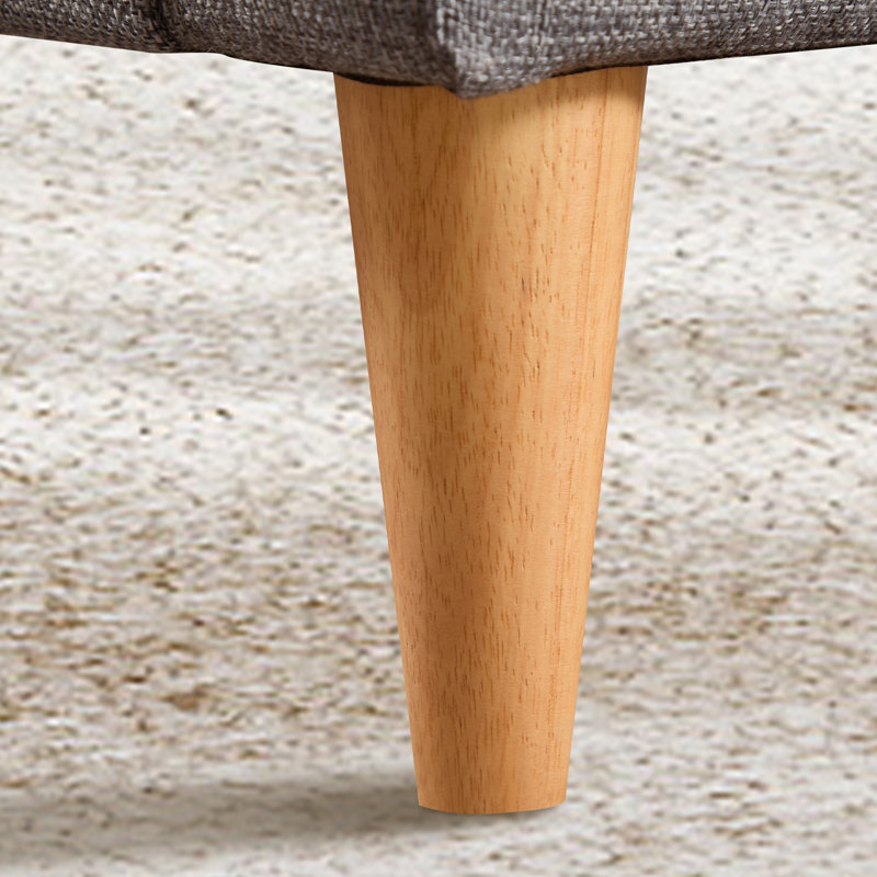 68cm Wide Modern Upholstered Armchair with Wooden Legs and Soft Seat (Set of 2), Dark Grey