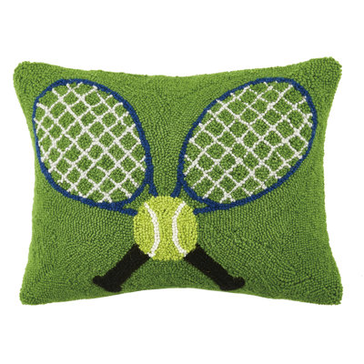 Tennis Racquets Hook Wool Lumbar Pillow