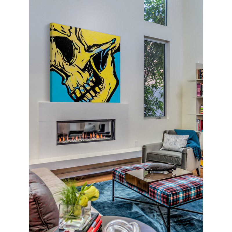 «Skull 1» par Josh Ruggs - peinture sur toile tendue, H 24 po x l 24 po x P 1,5 po