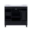 Ensemble de meuble-lavabo de salle de bain 36 "avec comptoir de lavabo, lavabo simple noir, armoire à shaker avec porte à fermeture douce et 3 tiroirs