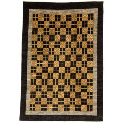 Rectangle 198 cm x 288 cm Striped Hand Woven Area Rug