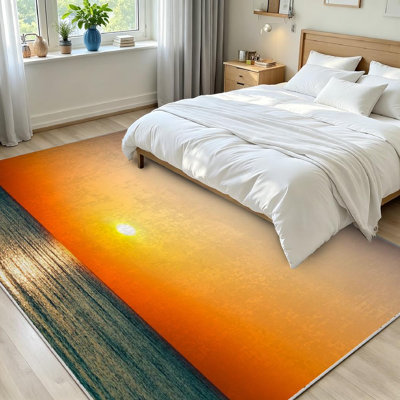 Magnifique tapis d'intérieur lavable transparent Sun Ocean