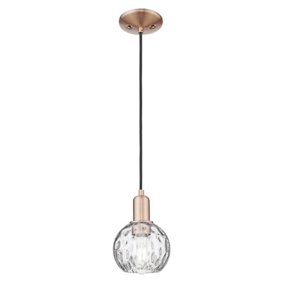 Arcadia - Athens Water Glass - 1 Light Cord Hung Mini Pendant