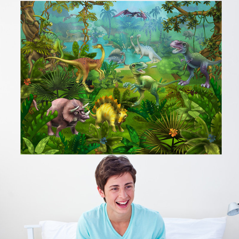 Adhésif décoratif dinosaure utopie, H 27,5 po x l 36 po