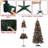 6Ft Artificial Full Christmas Tree, Unlit Premium Pop Up Xmas Pine Tree With PVC Branch Tips, 70Pcs Red Bows & 36Pcs Xmas Gold Balls, Perfect For Christmas Decoration, Home, Party, Holiday
