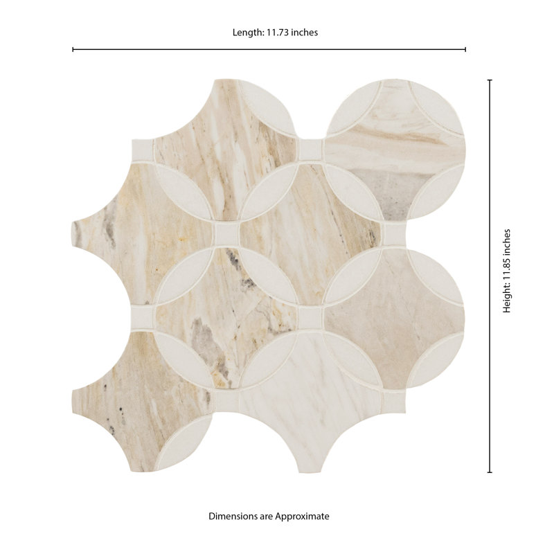 Selene Oro Camira 10 in. x 10 in. Polished Marble Mosaic Floor and Wall Tile