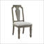 Chaise d'appoint en lin beige et chêne vieilli