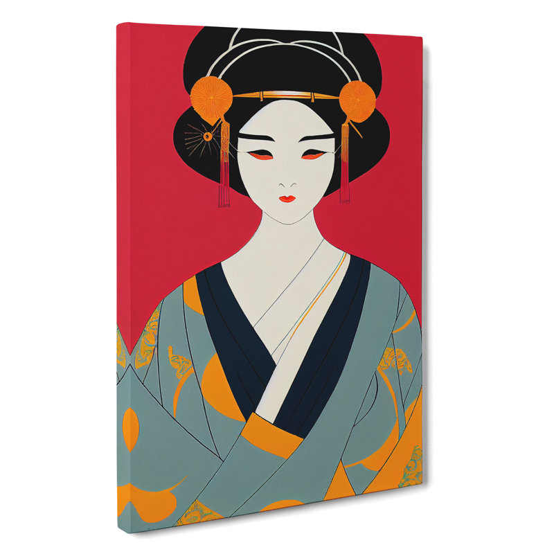 Symmetrical Geisha No.3 - Wrapped Canvas, 50cm H x 35cm W x 3cm D