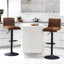 Evodio Adjust Height Swivel Bar Stool Set Vegan Leather Kitchen Furniture Counter Chairs