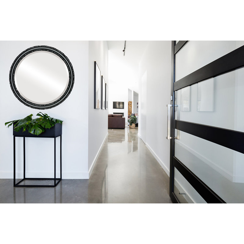 Miroir d'appoint Schlater, H 15 po x l 15 po, Noir mat