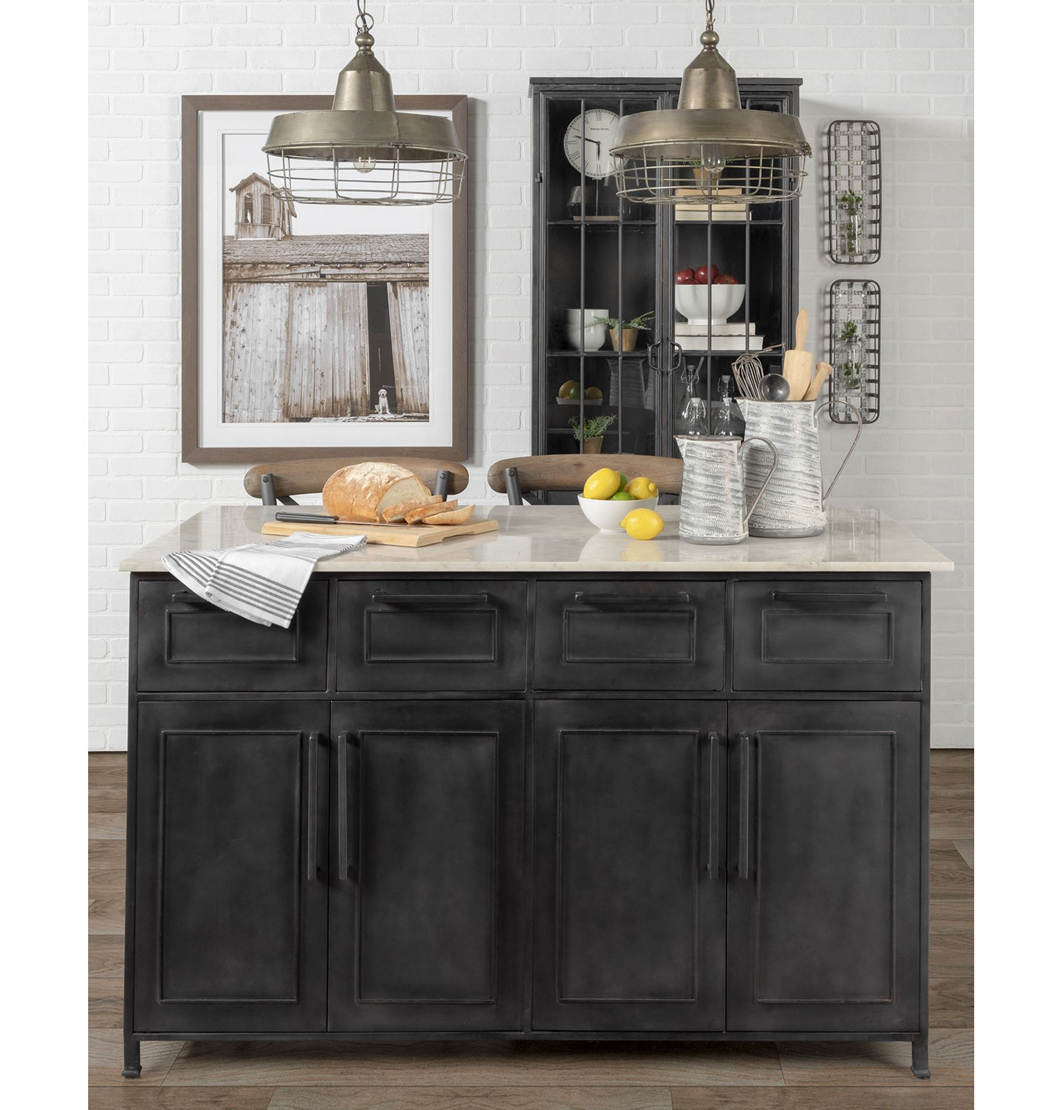 Lydia Marble Top Kitchen Island