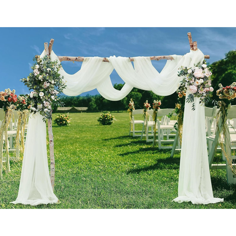 Ensemble de rideaux de mariage pour arche ou toile de fond de mariage, H 288 po x l 55 po , Beige