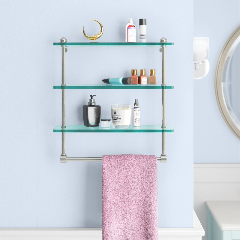 Tablette à 3 niveaux avec barre à serviettes Gober, 22", Laiton non laqué