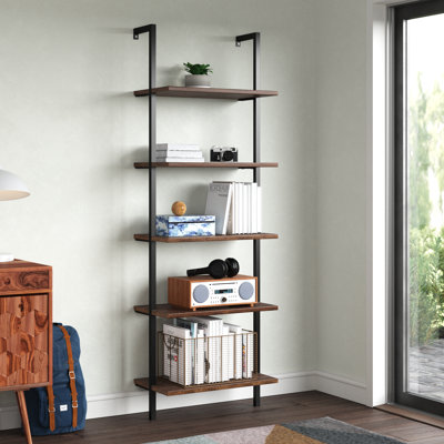 Juno  184.5cm H x 60cm W Steel Ladder Bookcase