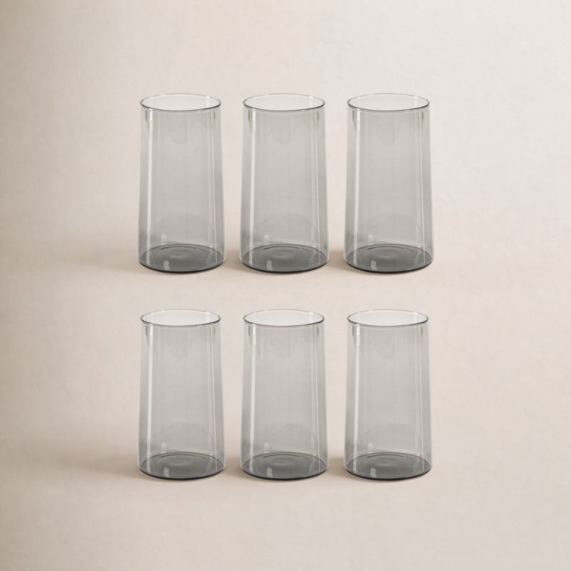 Bruce 20.63oz. Highball Glass Set, Smoke