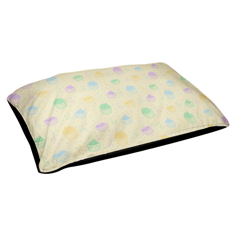 Coussin pour concepteur de chats pour l’extérieur petits gâteaux Byrge, Moyen - L 42,5 po x l 32,5 po, Jaune, vert et mauve
