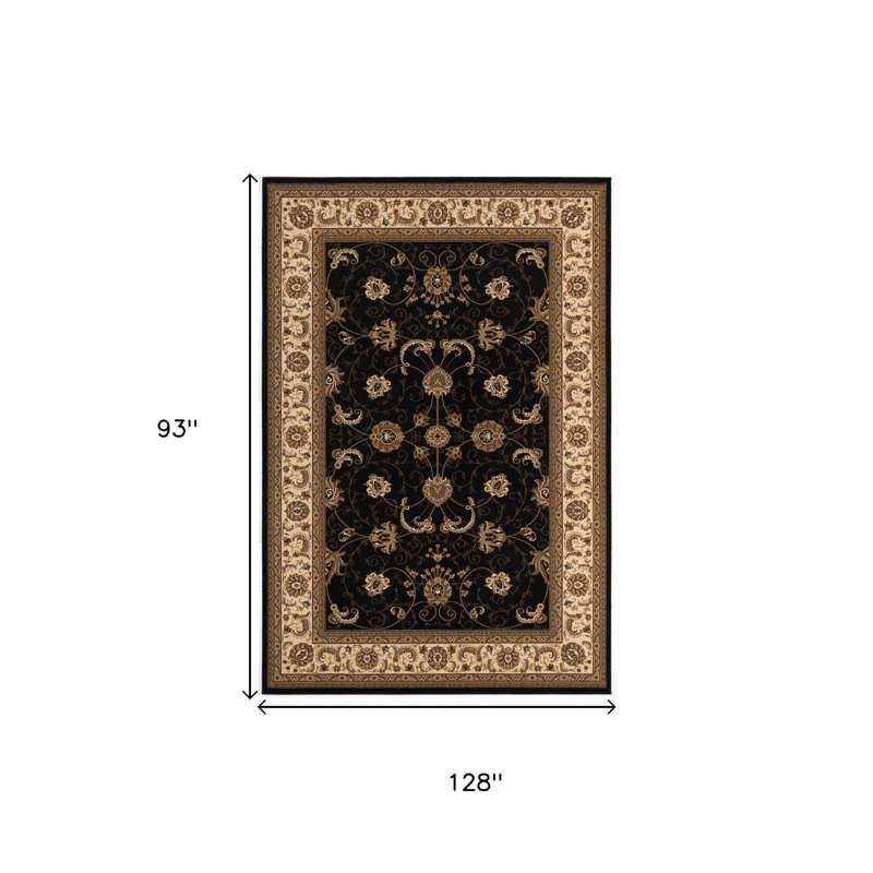 Tapis intérieur / extérieur à médaillon persan crème / noir 8 pi x 11 pi (7 pi 9 po x 10 pi 8 po) Yasmin