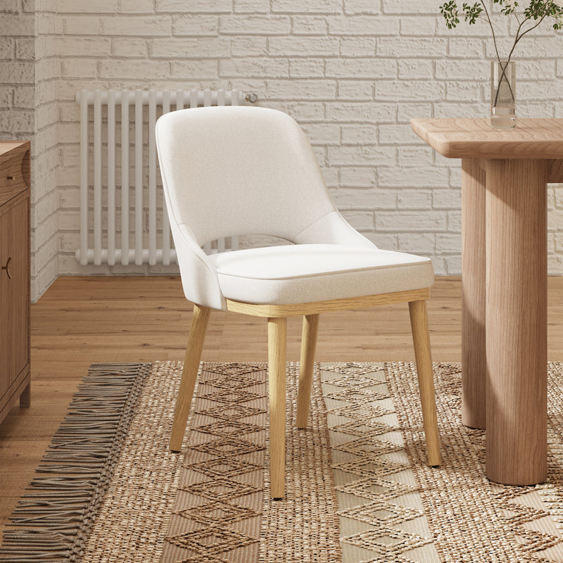 49cm H Fabric Upholstered Side Chair, Beige