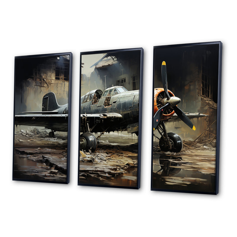 Ensemble de salon Eural Vigilance - Art mural militaire, Cadre flottant noir, H 32 po x l 48 po x P 1 po