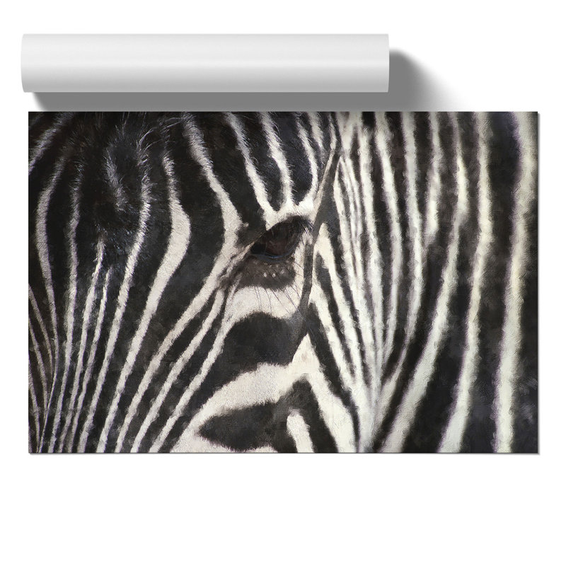 Zebra Painting - Frameless Print, 21cm H x 30cm W x 0.1cm D