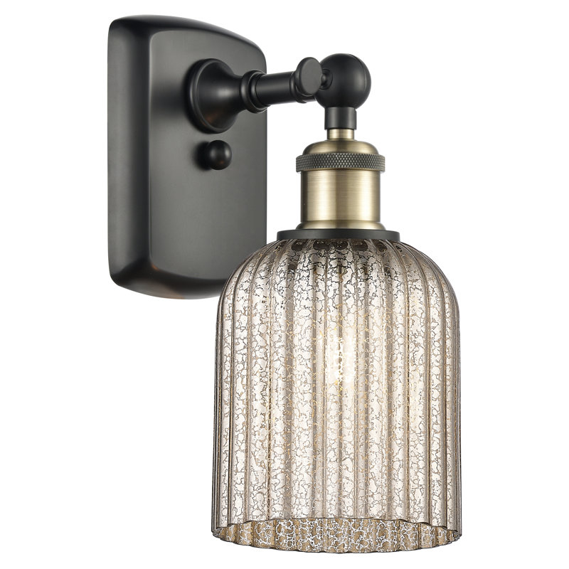 Northgate Steel Armed Sconce, Black Antique Brass, Mercury