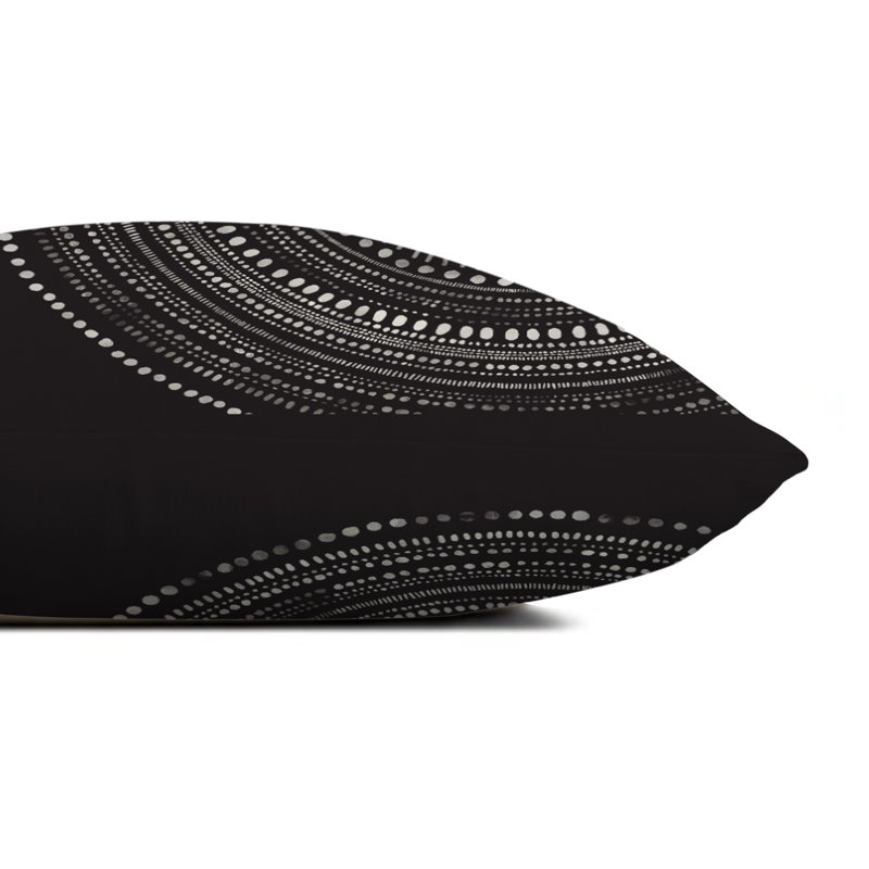 Circle Dot Outdoor Square Pillow Cover & Insert, Black