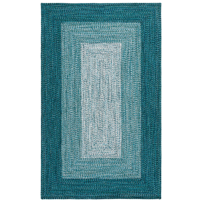 Tapis d'extérieur tressé tissé à la main sans motif, Rectangulaire 8 pi x 10 pi