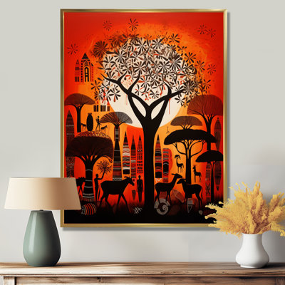«Urban Tree Wild Savanne Animal Gathering», art mural africain