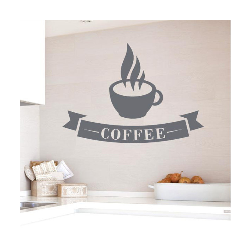 Food & Beverage Wall Decal, Grey, Medium