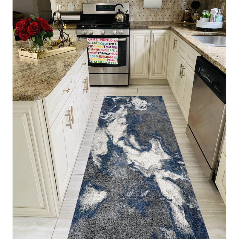 Aizlee Performance Abstract Indoor Rug, Runner 2'6" x 8'