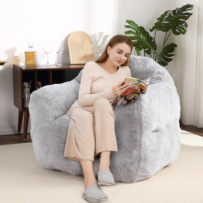 Oversized Bean Bag Chair for Adults, Giant Soft Bean Bag Sofa with High-Density Foam Filler Included, Cozy Bean Bags Couch with for Living Room, Bedroom