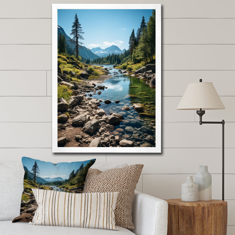 Behja Canada, paysage d'émeraude sauvage sur toile, Cadre photo blanc, H 32 po x l 24 po x P 1 po