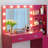 46.4In Vanity Desk With Mirror And Lights, Rose Pink Dressing Table 2 Large Drawers & Magnificent Vertical Organizer, 3 Level Dresser, Lighting Modes Adjustable Brightness For Bedroom Captivating-1154852548